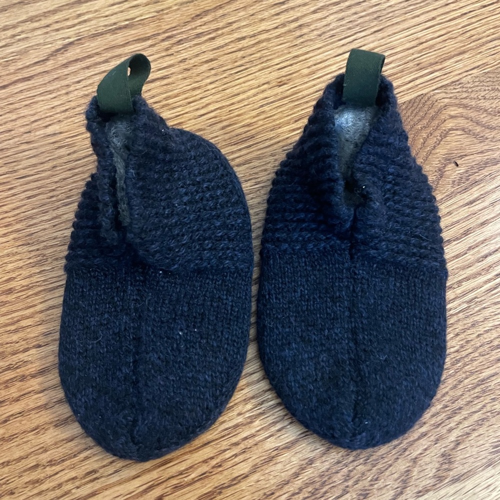 Bombas Cozy Knit Booties - Navy 5-7